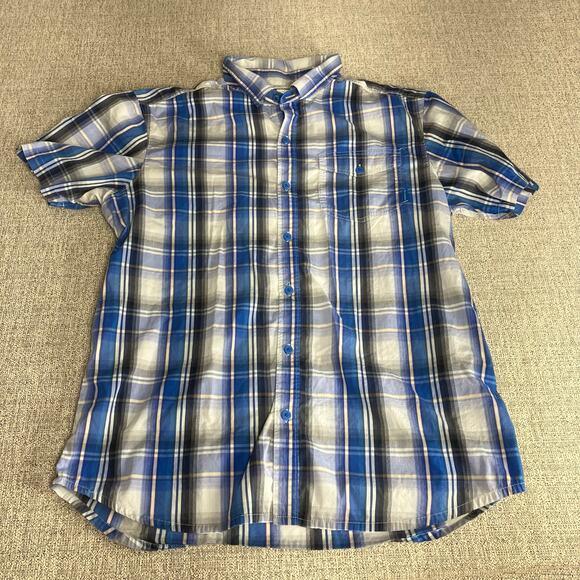 Columbia Omni-Wick Mens Blue Striped Casual Shirt Size Sz XL  Short Sleeve - Picture 1 of 7